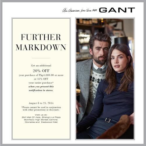 Gant Further Markdown Sale August 2014