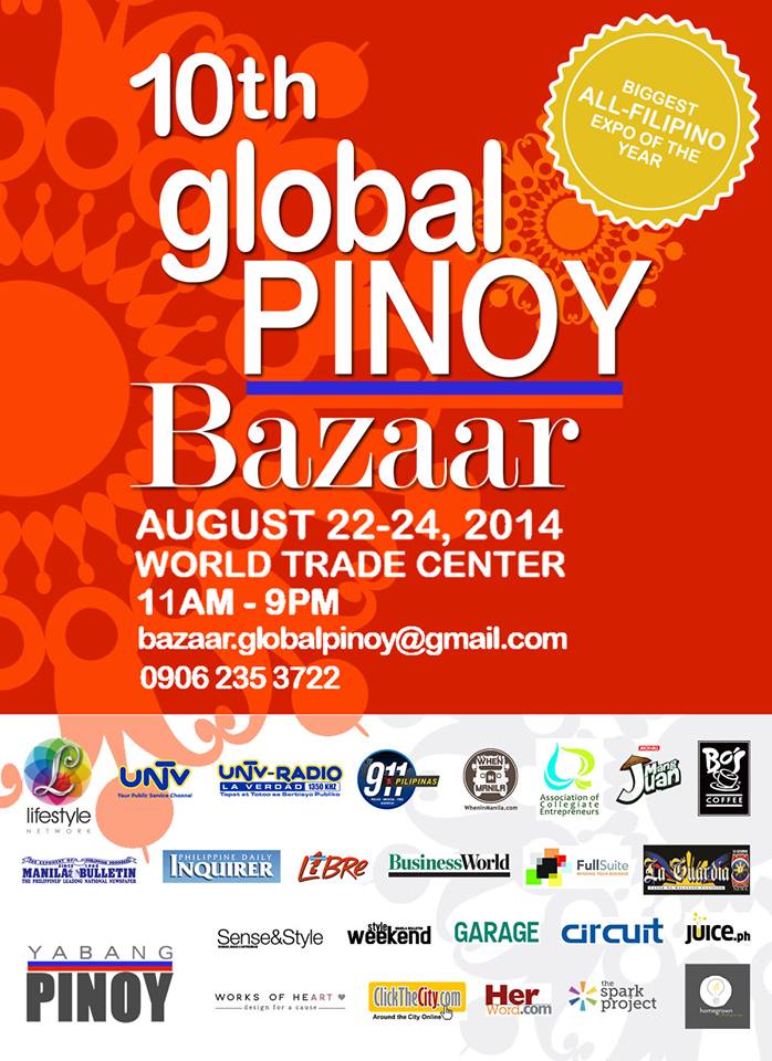 10th Global Pinoy Bazaar @ World Trade Center August 2014