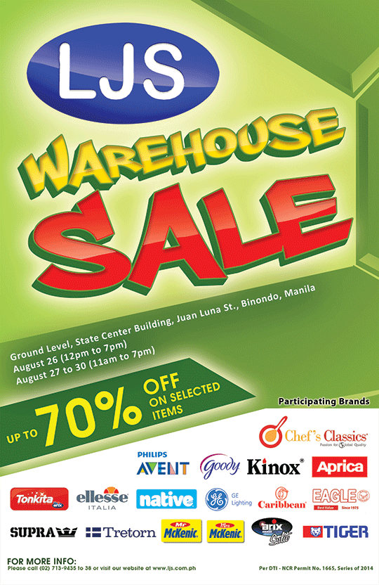 LJS Warehouse Sale @ State Center Investment Building August 2014