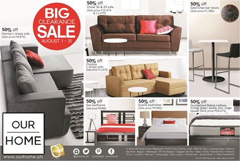 Our Home Big Clearance Sale August 2014