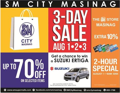 SM City Masinag 3-Day Sale August 2014