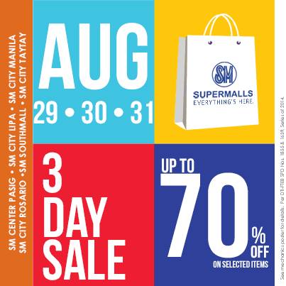 SM Supermalls 3-Day Sale August 2014