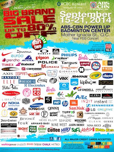 Big Brand Sale @ ABS-CBN Power Up Badminton Center September 2014