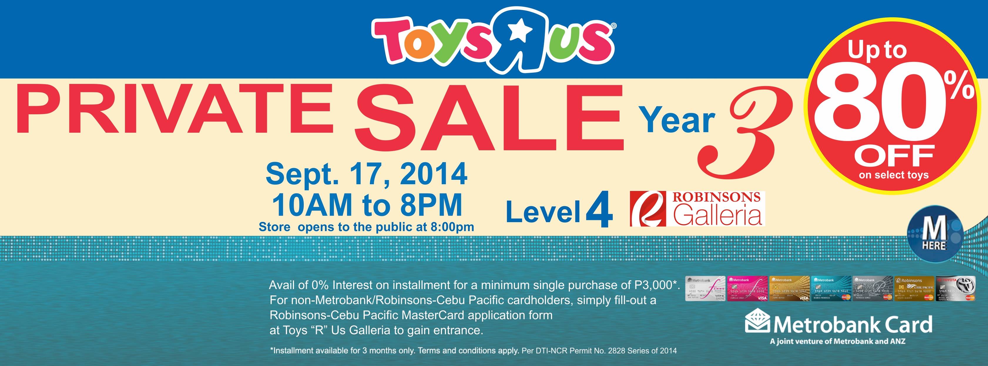 Toys R Us Private Sale @ Robinsons Galleria September 2014