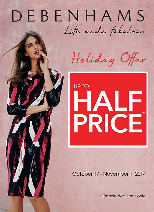 Debenhams Holiday Offer Sale October - November 2014