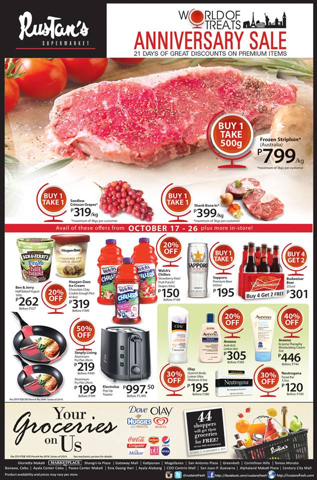 Rustan's Supermarket Anniversary Sale October 2014