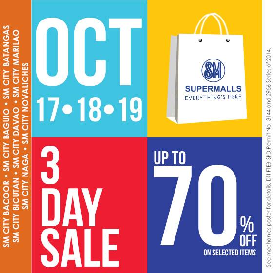 SM Supermalls 3-Day Sale October 2014