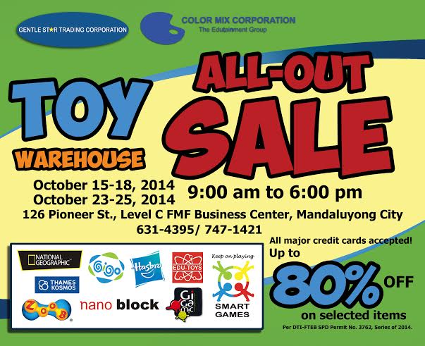 Toy Warehouse All-Out Sale October 2014
