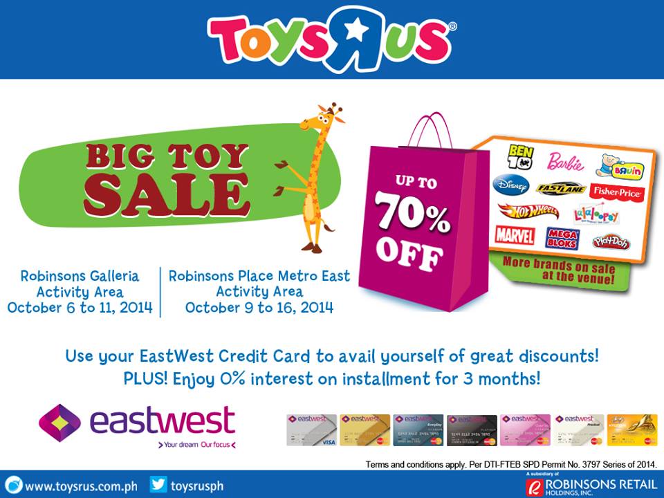 Toys R Us Big Toy Sale @ Robinsons Galleria October 2014