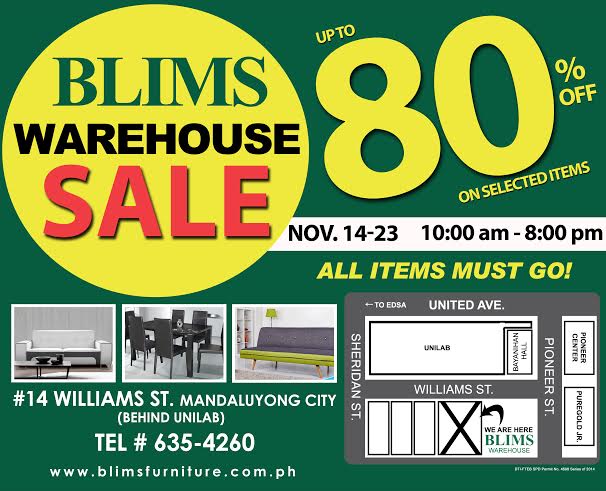 BLIMS Warehouse Sale November 2014