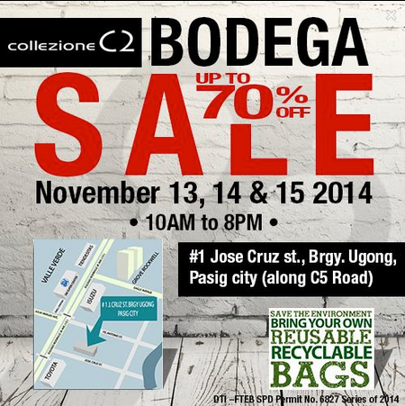 Collezione Bodega Sale November 2014