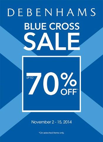 Debenhams Blue Cross Sale November 2014