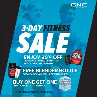 GNC 3-Day Fitness Sale November 2014