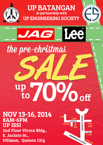 Jag and Lee Pre-Christmas Sale November 2014