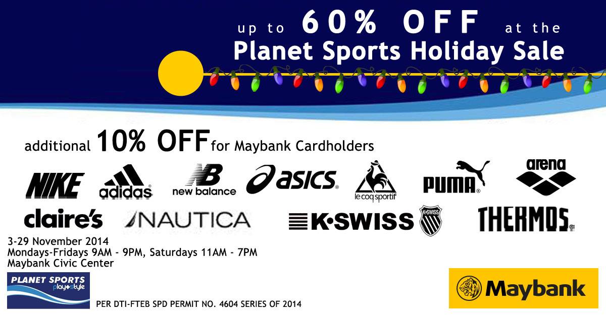 Planet Sports Holiday Sale @ Maybank Civic Center November 2014