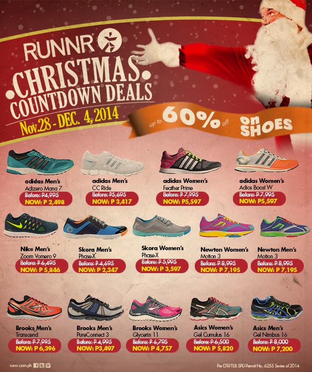 Runnr Christmas Countdown Deals November - December 2014