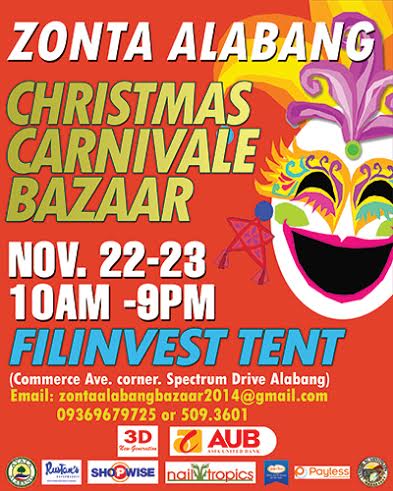 Zonta Alabang Christmas Carnivale Bazaar @ Filinvest Tent November 2014