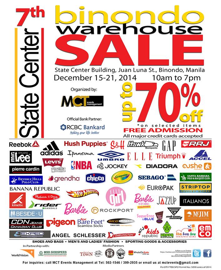 Binondo Warehouse Sale @ State Center Investment Building December 2014