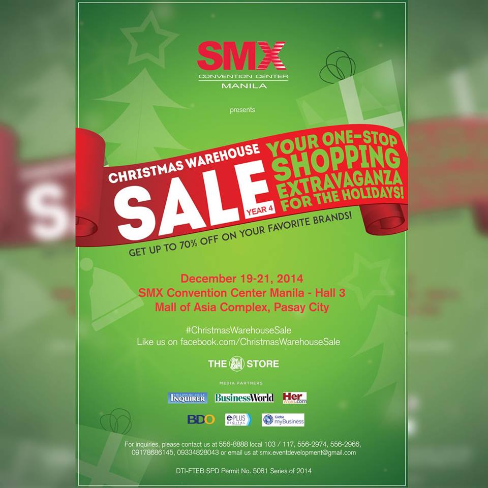 Christmas Warehouse Sale @ SMX Convention Center December 2014