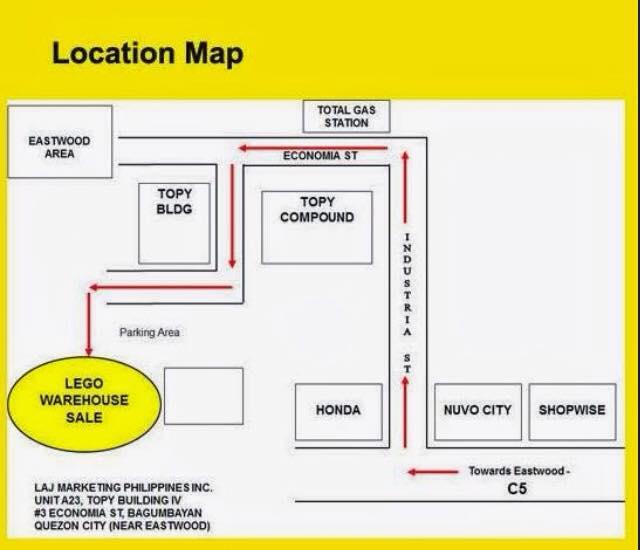 Lego Warehouse Sale location map