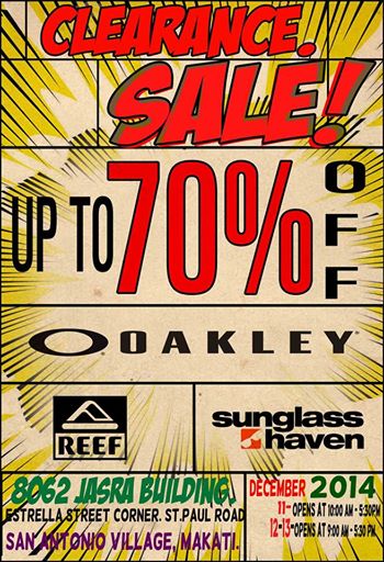 Oakley Clearance Sale @ JASRA Building December 2014