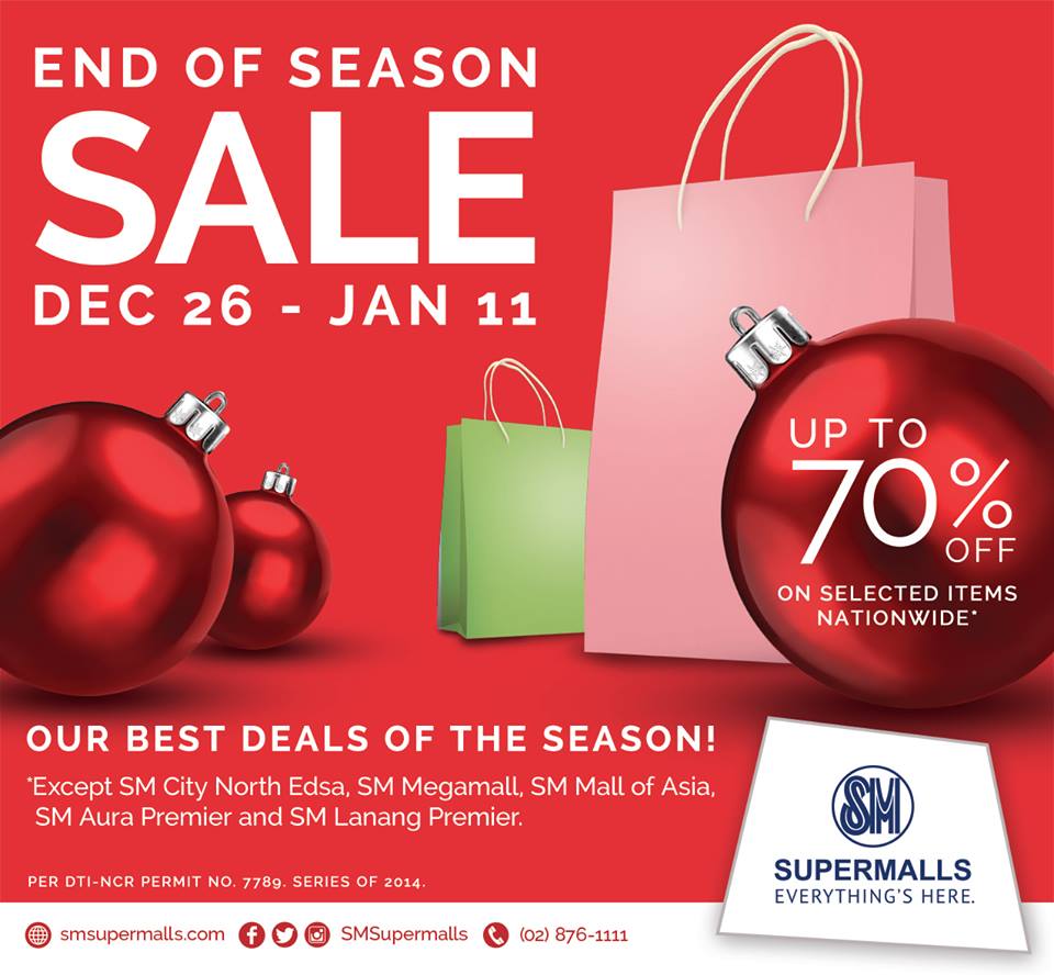 SM Supermalls End of Season Sale December - January 2015