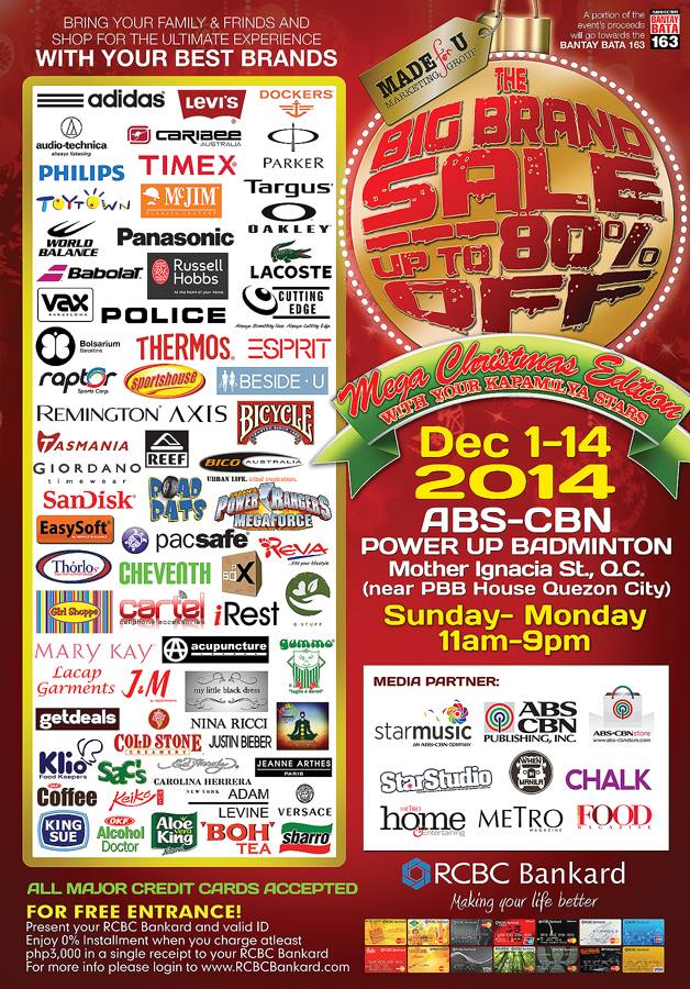 The Big Brand Sale @ ABS-CBN Power Up Badminton Center December 2014