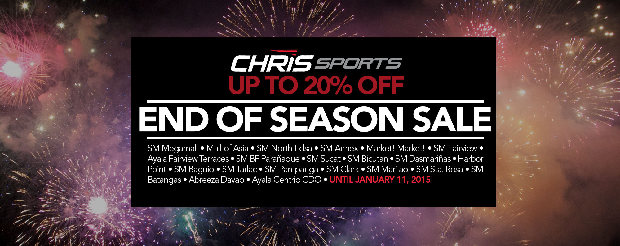 Chris Sports End of Season Sale January 2015