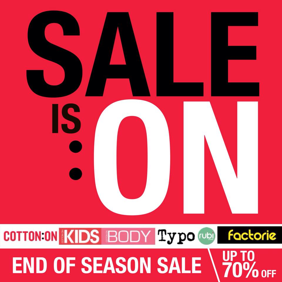 Cotton On End of Season Sale December - January 2015