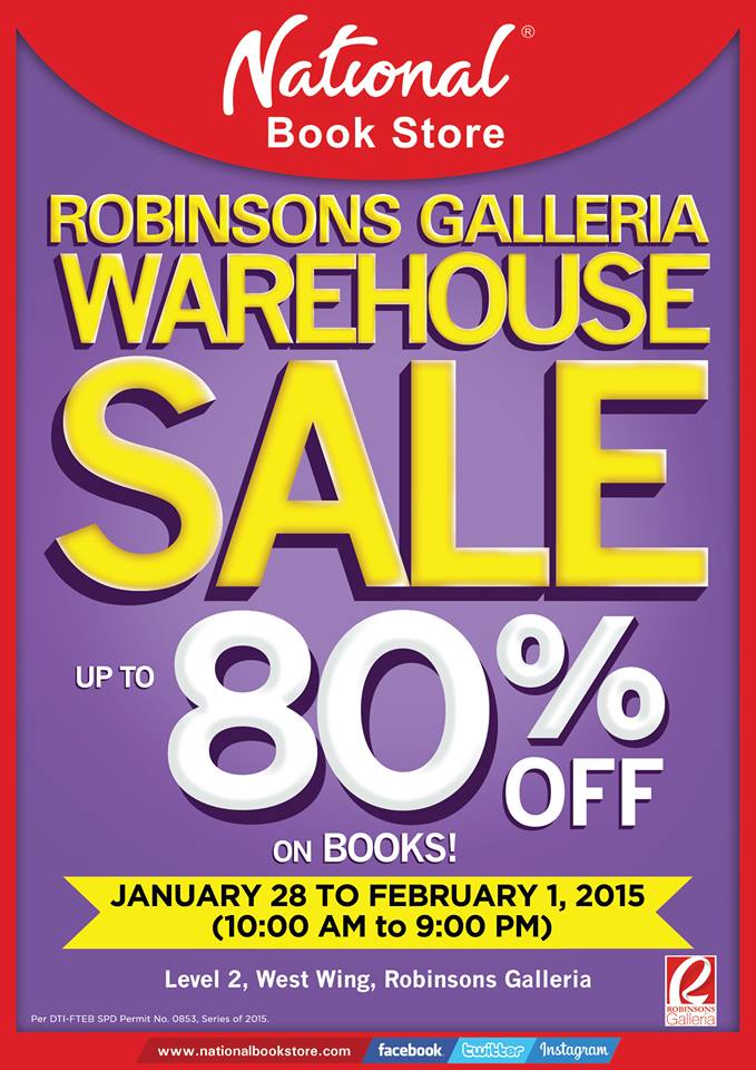 National Book Store Warehouse Sale @ Robinsons Galleria January - February 2015