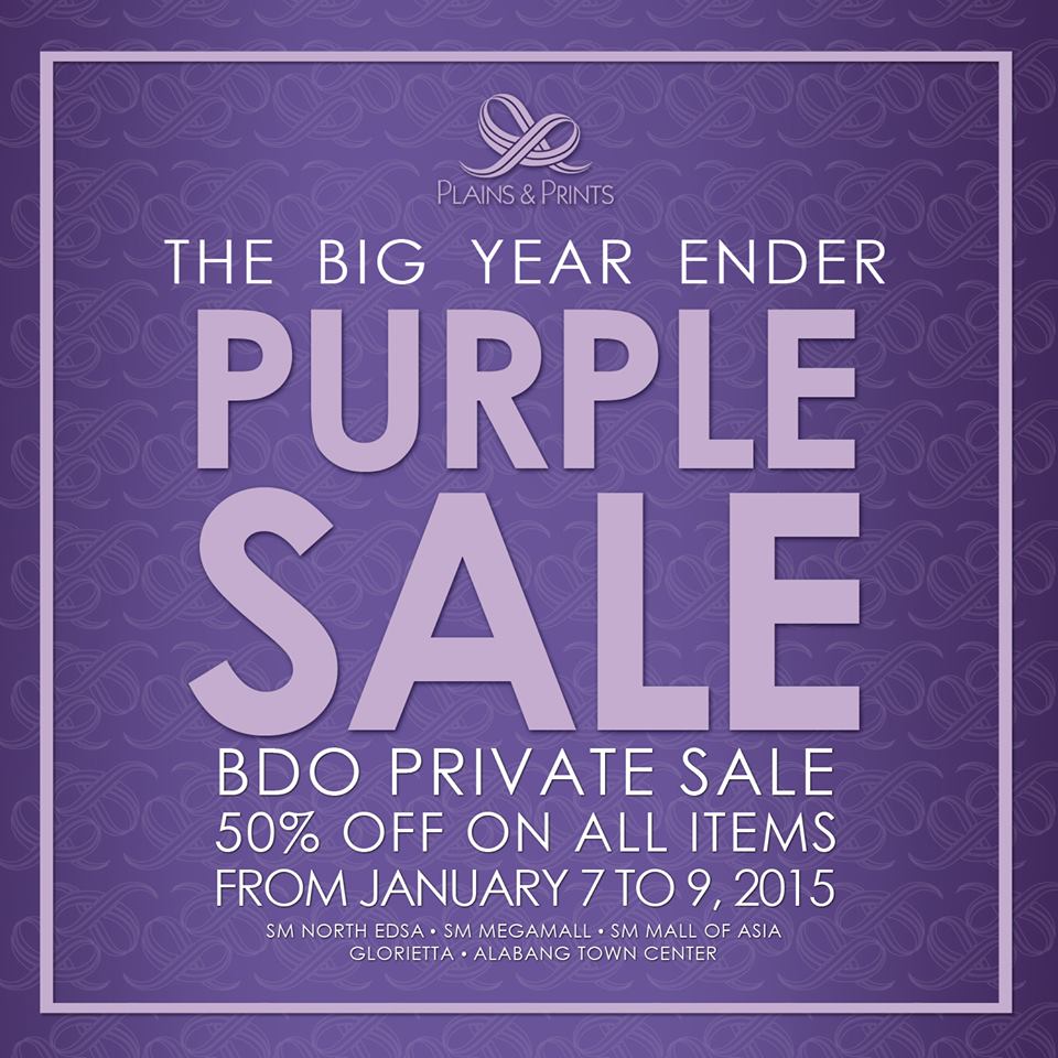 Plains & Prints The Big Year Ender Purple Sale January 2015