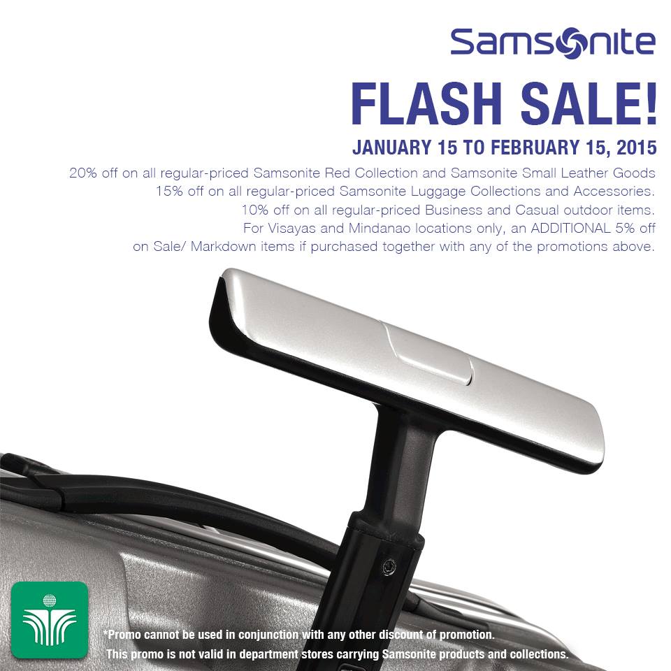 Samsonite Flash Sale January - February 2015