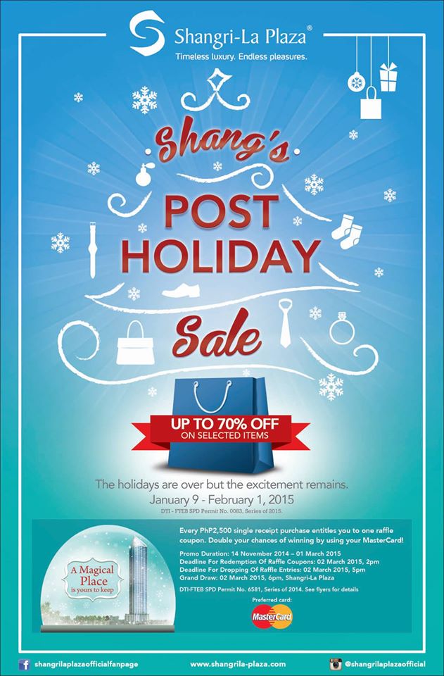 Shangri-La Plaza Mall Post Holiday Sale January - February 2015