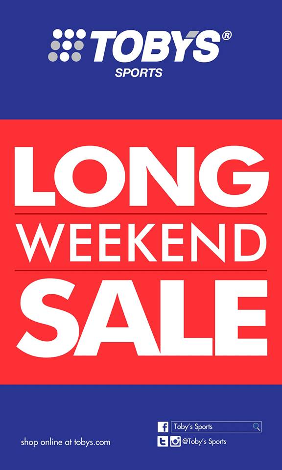 Toby's Sports Long Weekend Sale January 2015