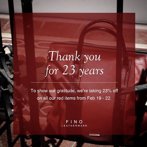 Fino Leatherware Anniversary Sale February 2015