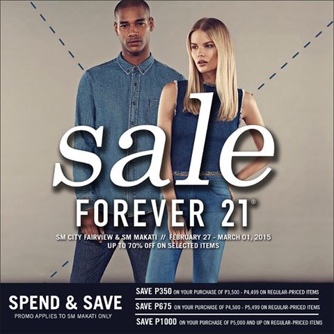 Forever 21 3-Day Sale @ SM Makati and SM Fairview February - March 2015