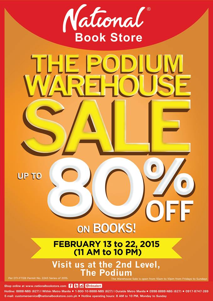 National Book Store Warehouse Sale @ The Podium Mall February 2015