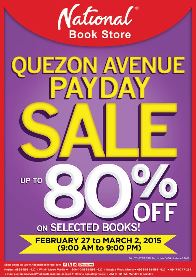 National Book Store Payday Sale @ NBS Quezon Avenue February - March 2015