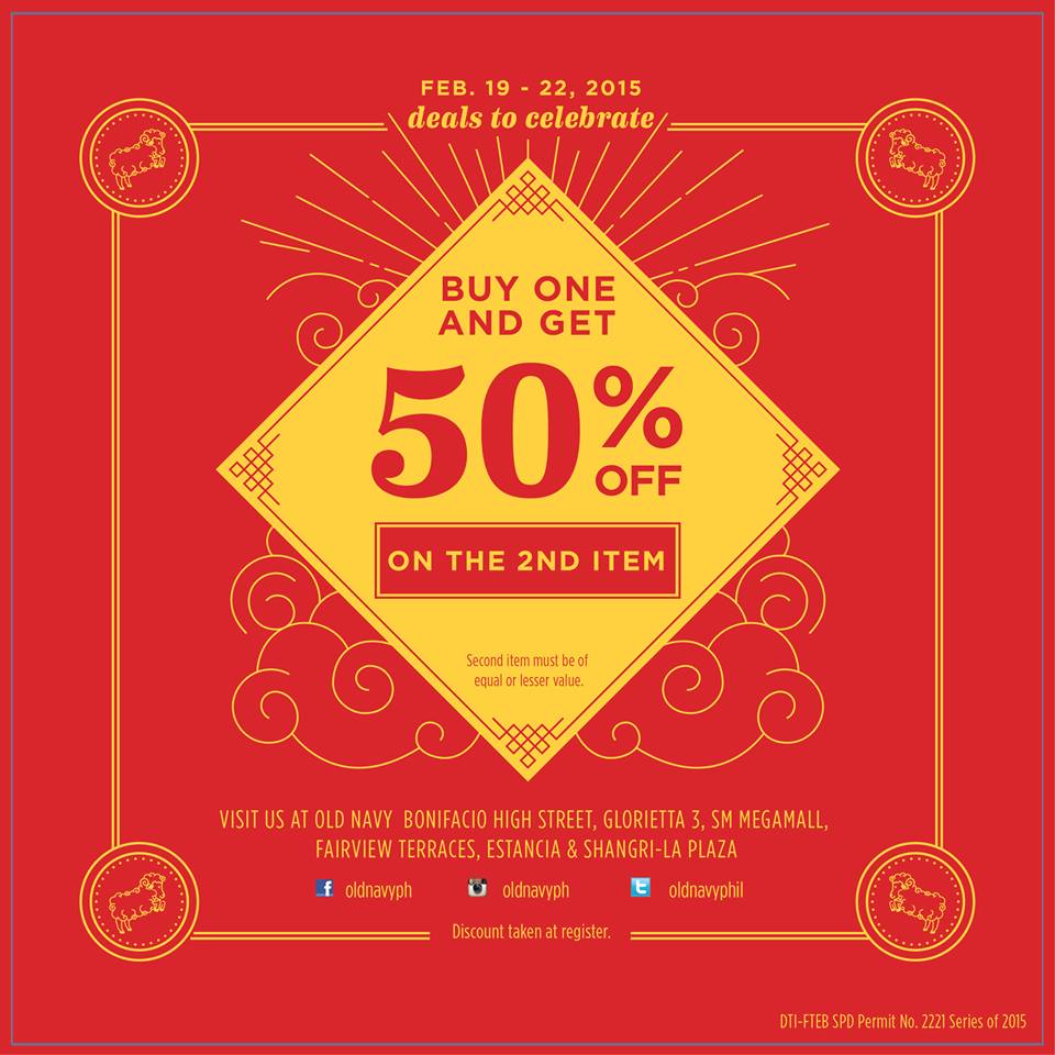 Old Navy Chinese New Year Treat Promo February 2015