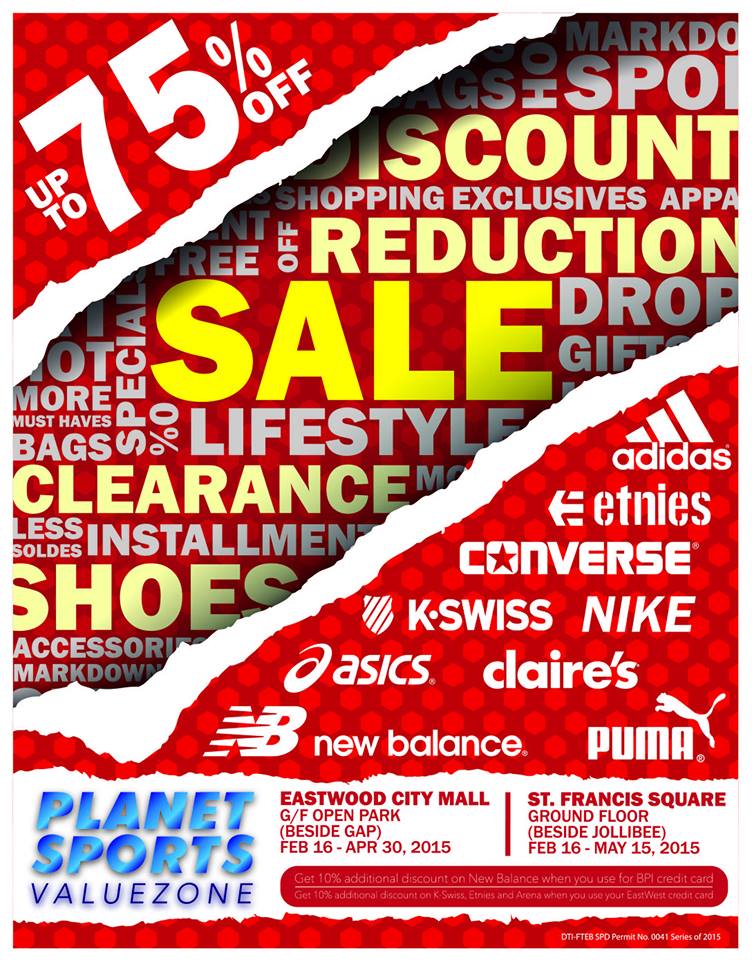 Planet Sports Value Zone Sale February - May 2015