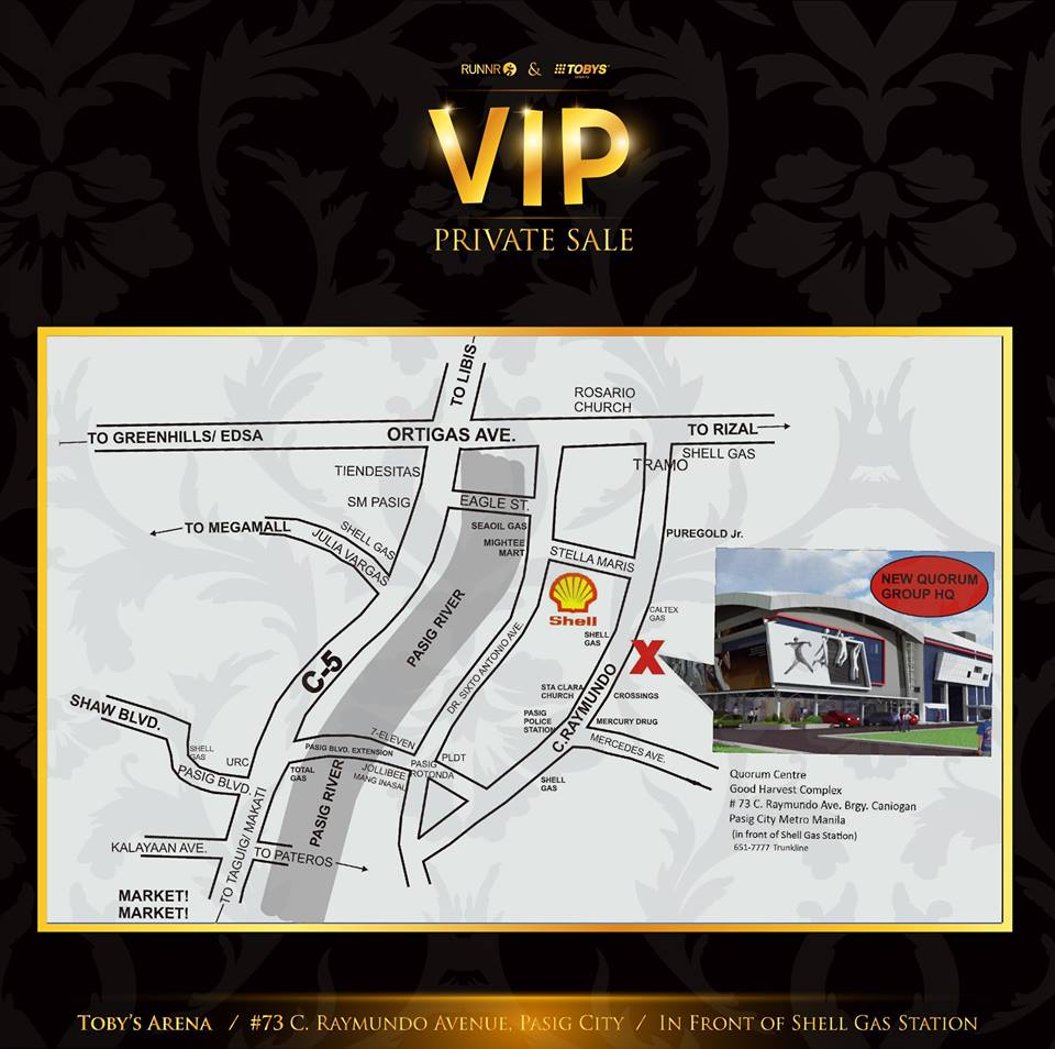 Runnr and Tobys Sports VIP Private Sale @ Quorum Center Location Map