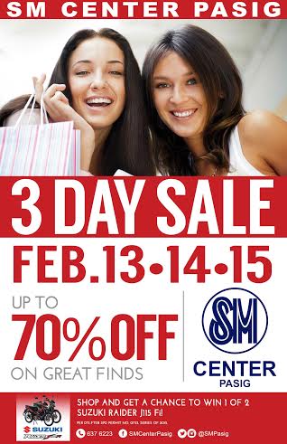 SM Center Pasig 3-Day Sale February 2015