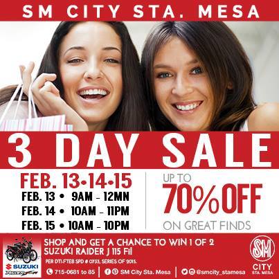 SM City Sta. Mesa 3-Day Sale February 2015