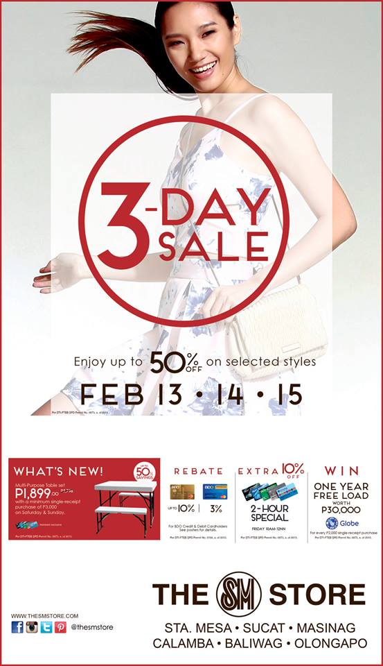 The SM Store 3-Day Sale February 2015