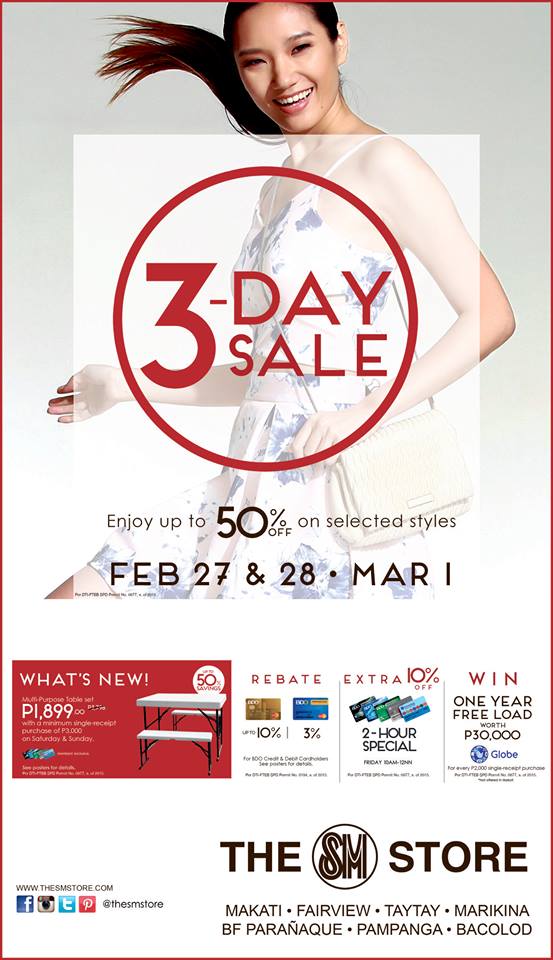 The SM Store 3-Day Sale February - March 2015