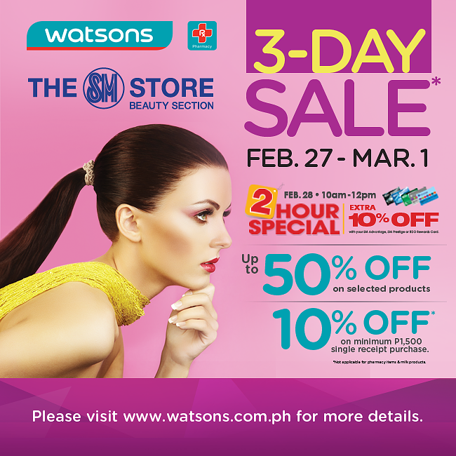 Watsons 3-Day Sale February - March 2015