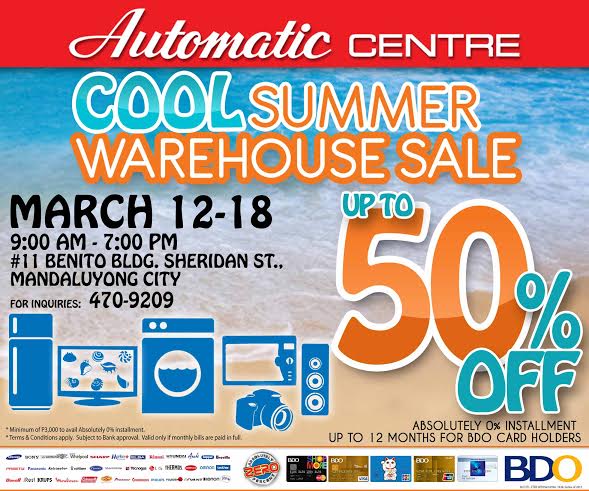 Automatic Centre Cool Summer Warehouse Sale @ Benito Building March 2015