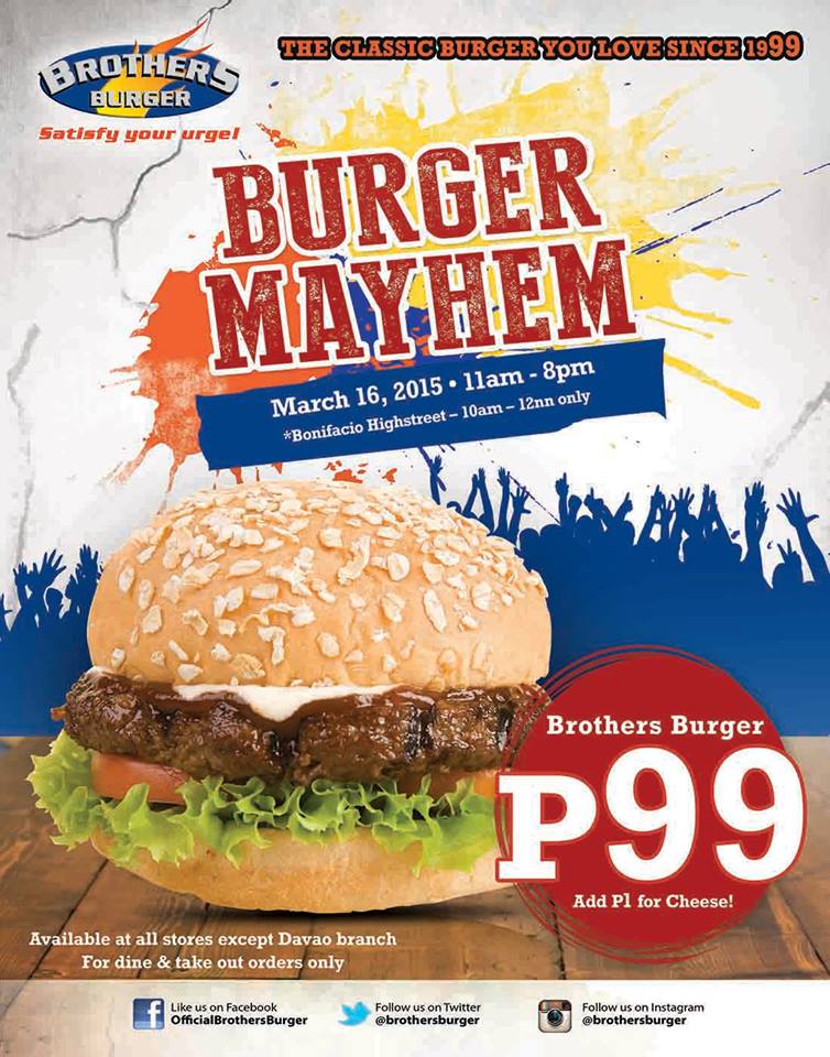 Brothers Burger Burger Mayhem Promo March 2015