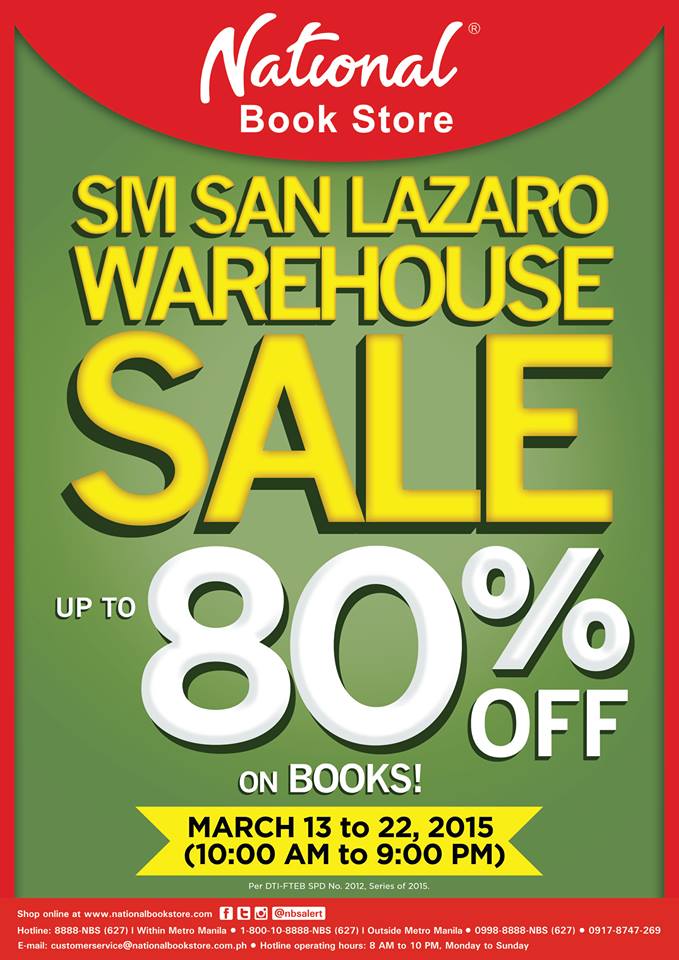 National Book Store Warehouse Sale @ SM San Lazaro March 2015