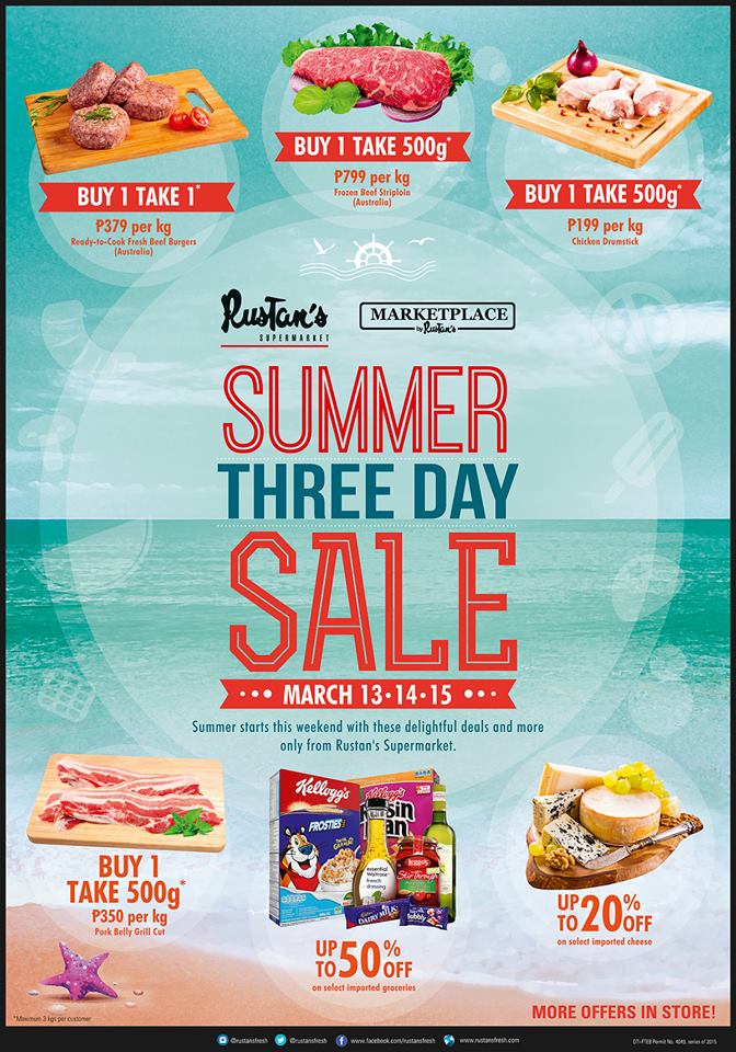 Rustan's Supermarket and Marketplace 3-Day Summer Sale March 2015